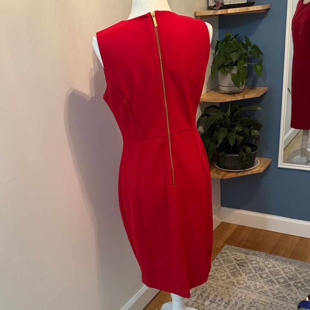 Calvin Klein Red sleeveless work party Dress - Picture 6 of 12